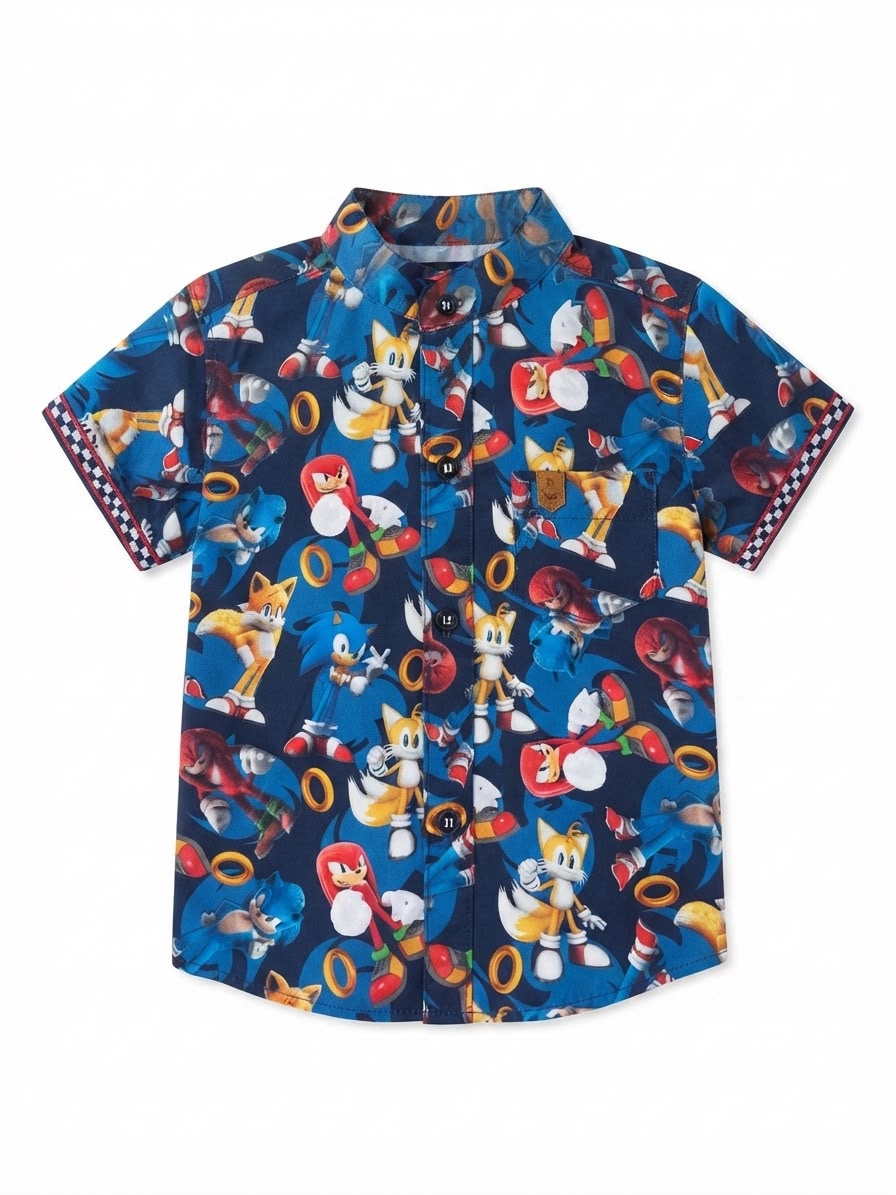 Camisa niño manga corta con estampado de S0nic™