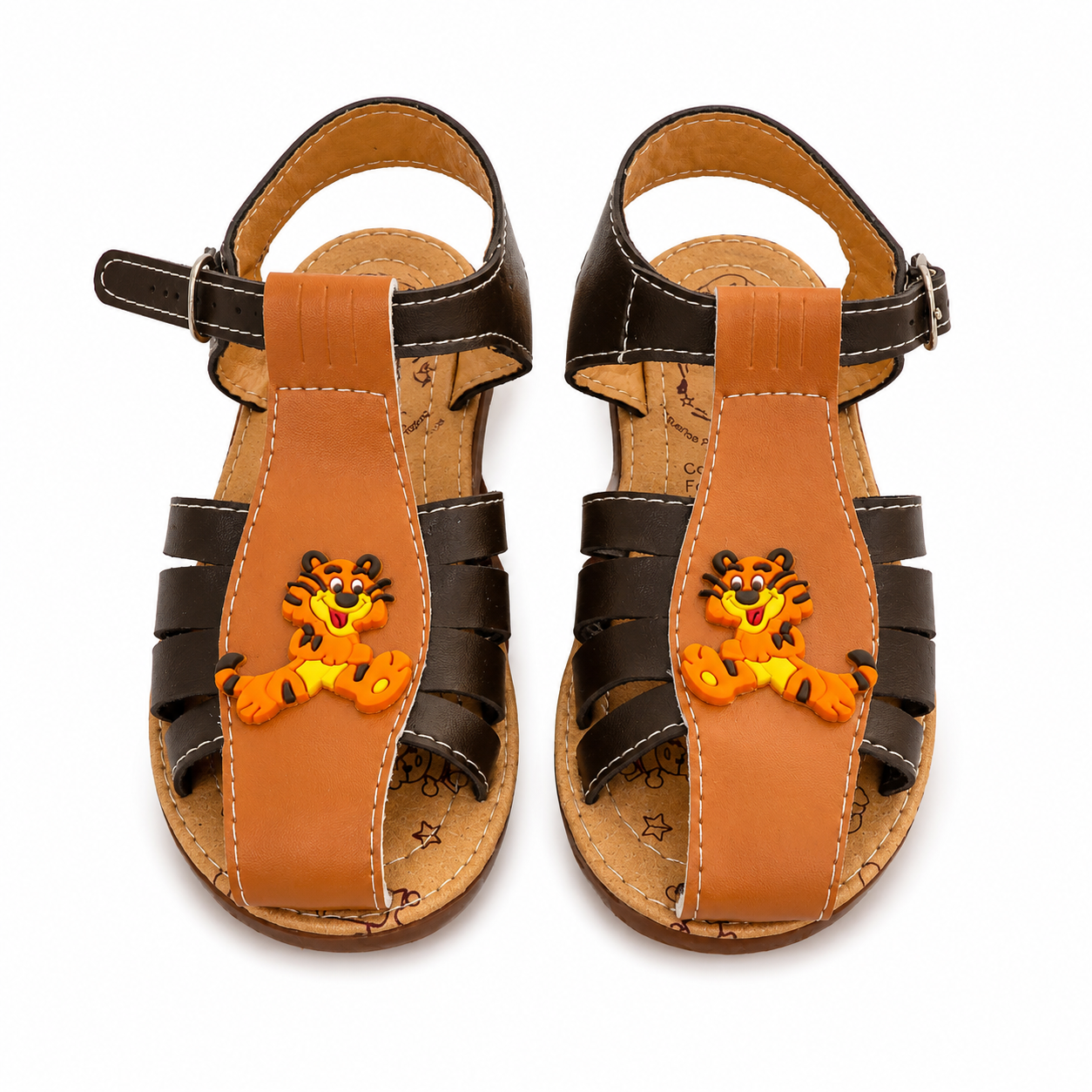 Huaraches niño OFERTA – café con diseño de tigre 🐯🤎