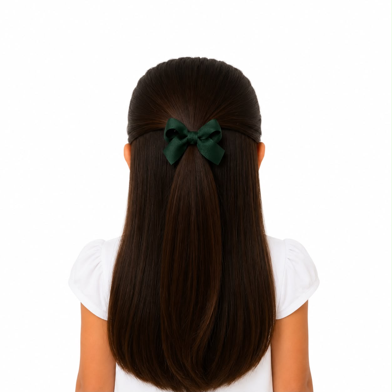 Moño chico niña verde clásico