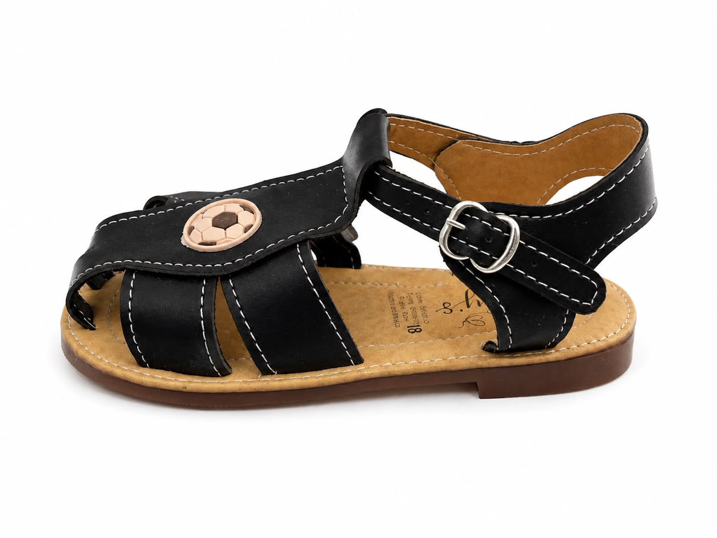 Huaraches niño OFERTA – negros con diseño de balón ⚽🖤
