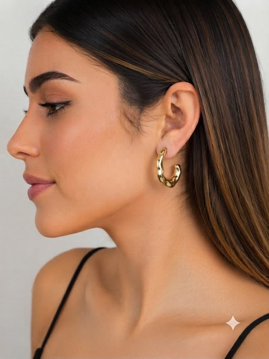 Aretes Arracadas Doradas Minimalistas ✨
