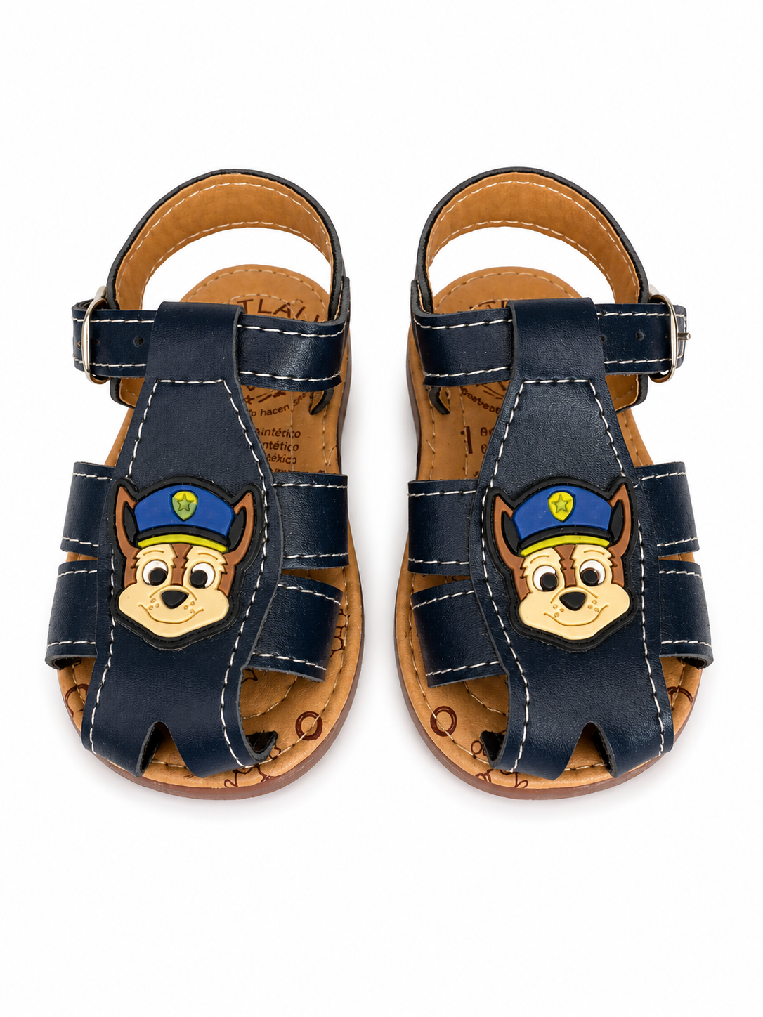 Huaraches niño OFERTA – azul marino con diseño de perrito policía 🐶💙