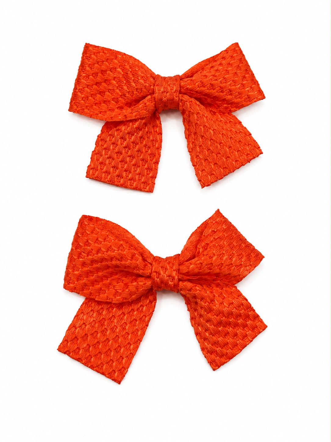 Moño par niña naranja texturizado