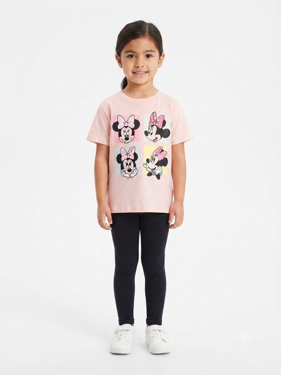 Blusa niña rosa con estampado de ratoncita