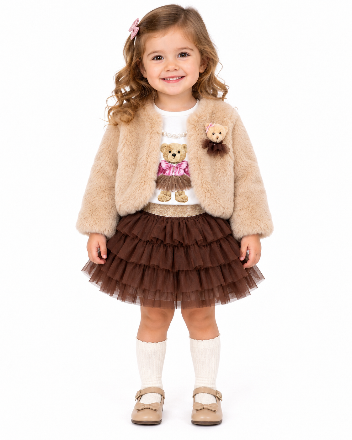 Set niña encanto de princesa con falda de tul y detalles brillantes 💖✨