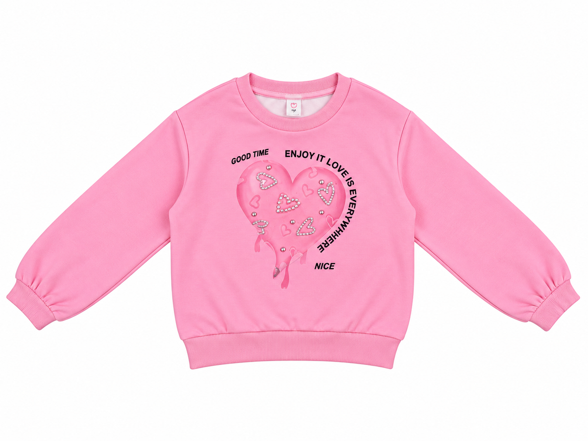 Set niña de 2 piezas con sudadera de corazón y pantalón cargo 💗✨