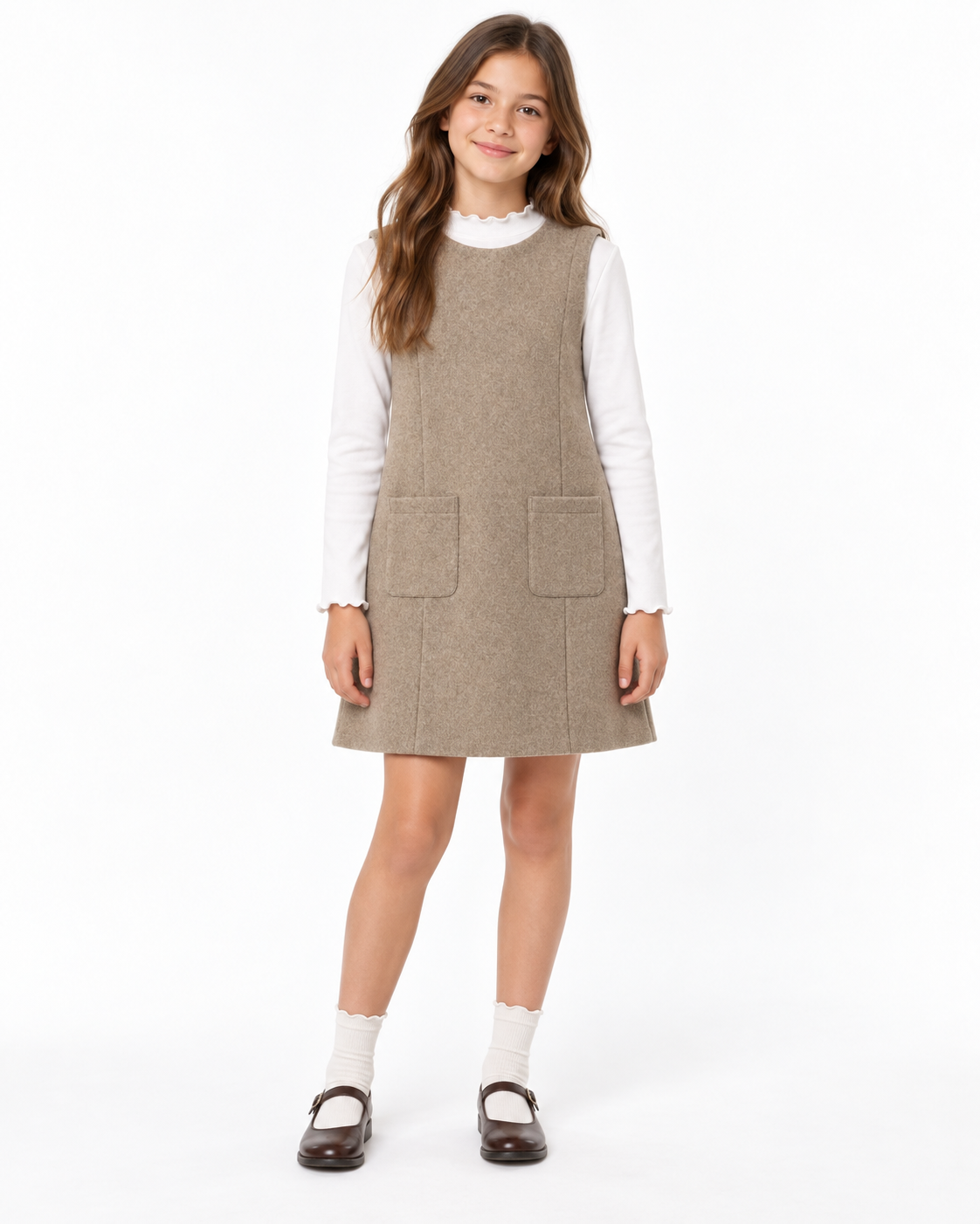 Set niña vestido con blusa manga larga