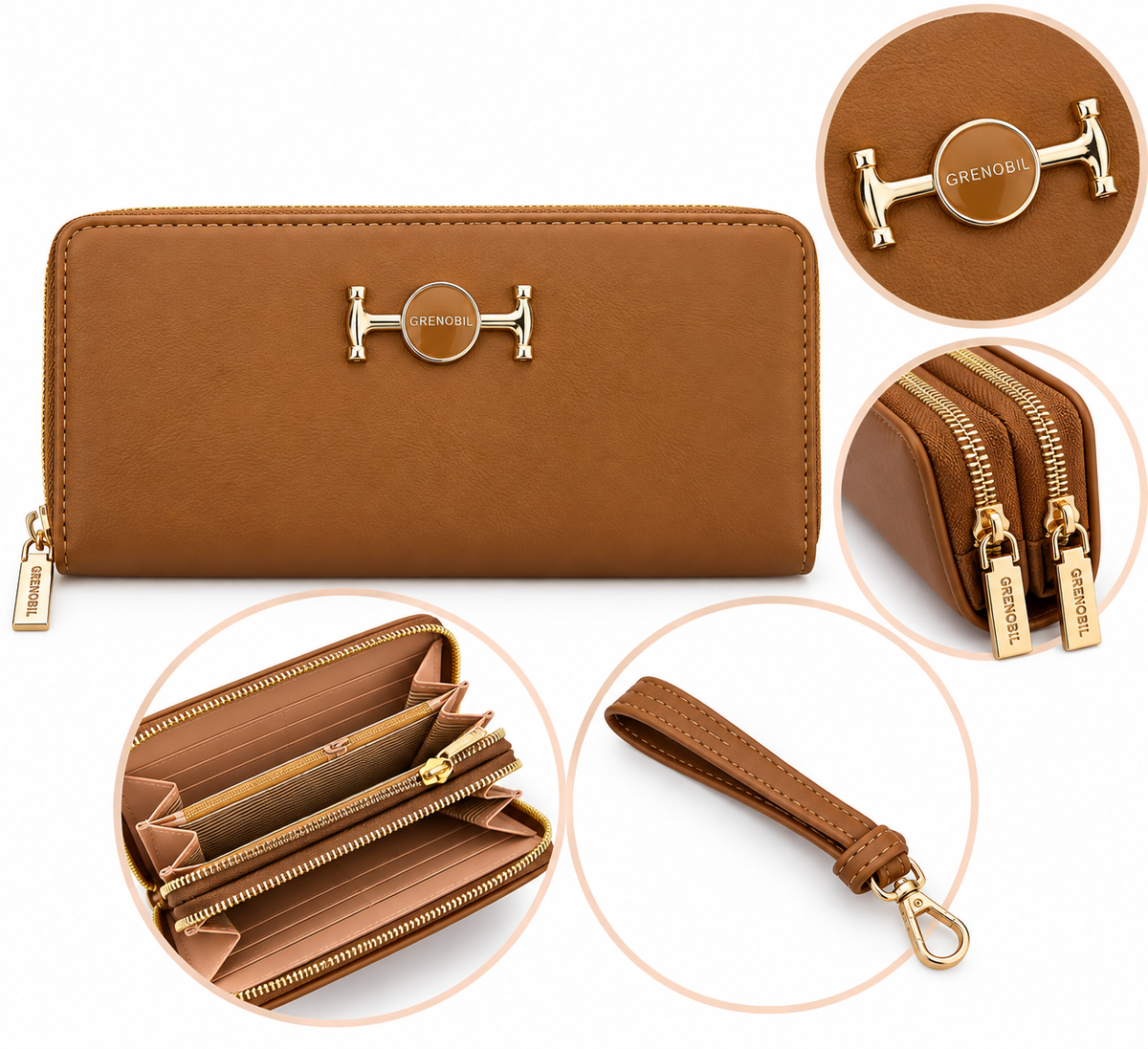 Cartera dama con doble cierre y amplio espacio ✨