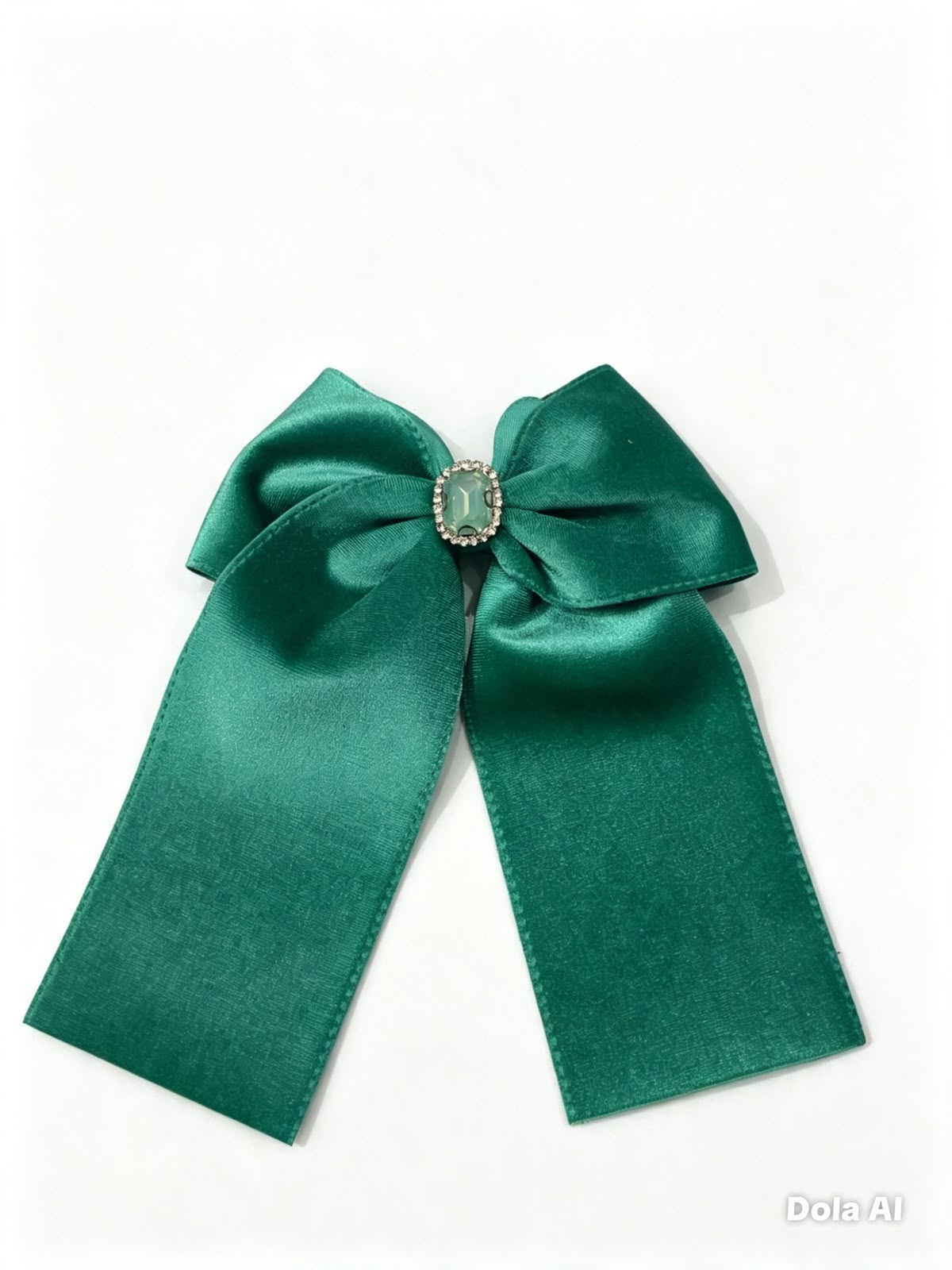 🎀 Moño niña verde esmeralda con pedrería