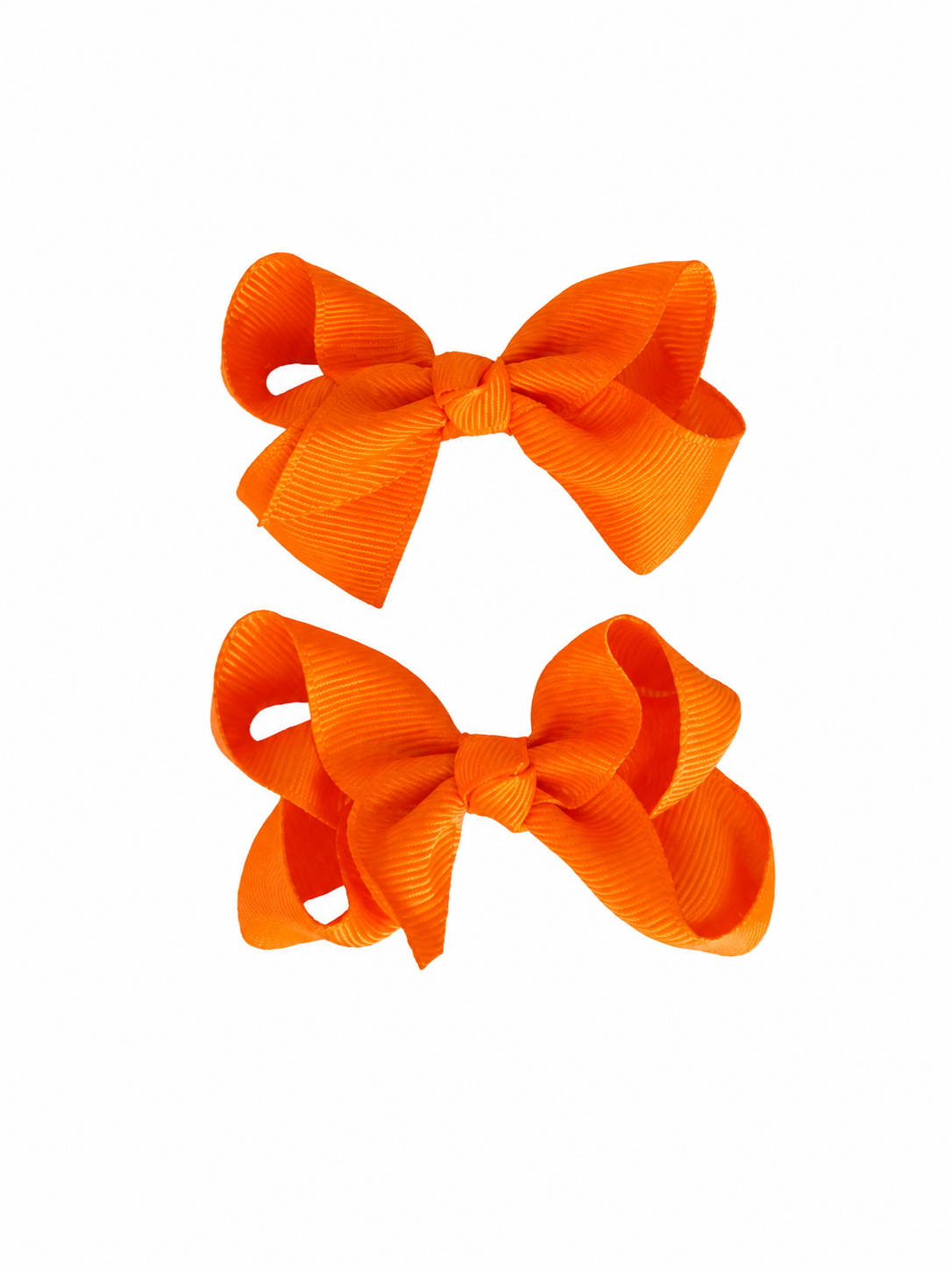 Moño par niña naranja con diseño clásico
