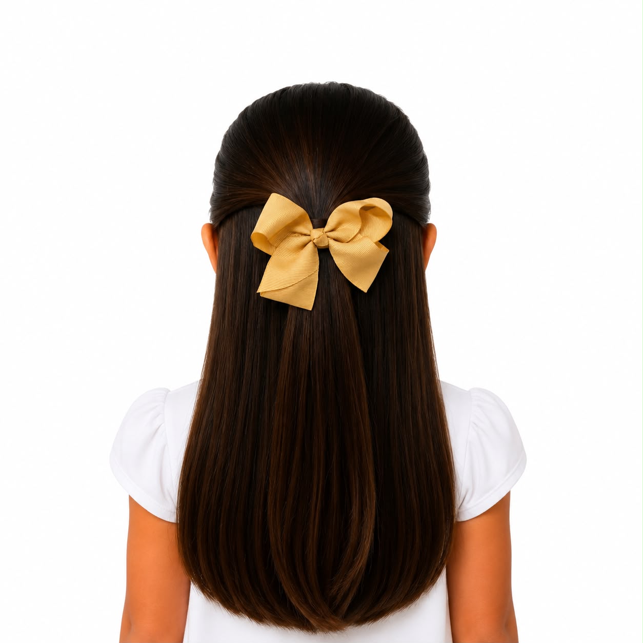 Moño niña amarillo mostaza