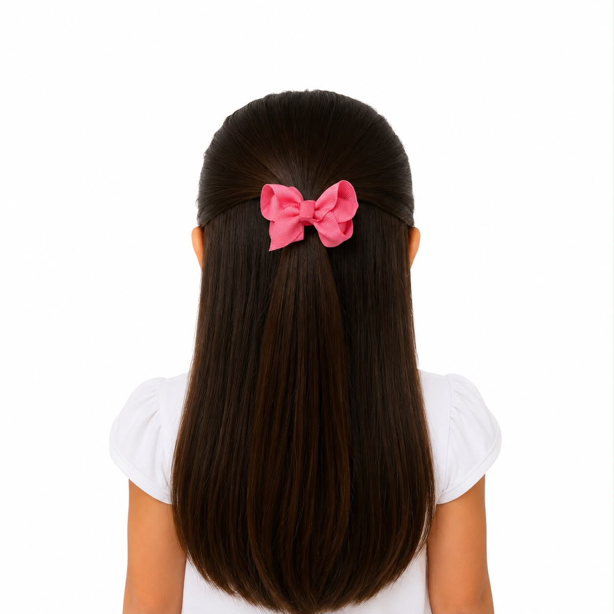 Moño chico niña rosa coral