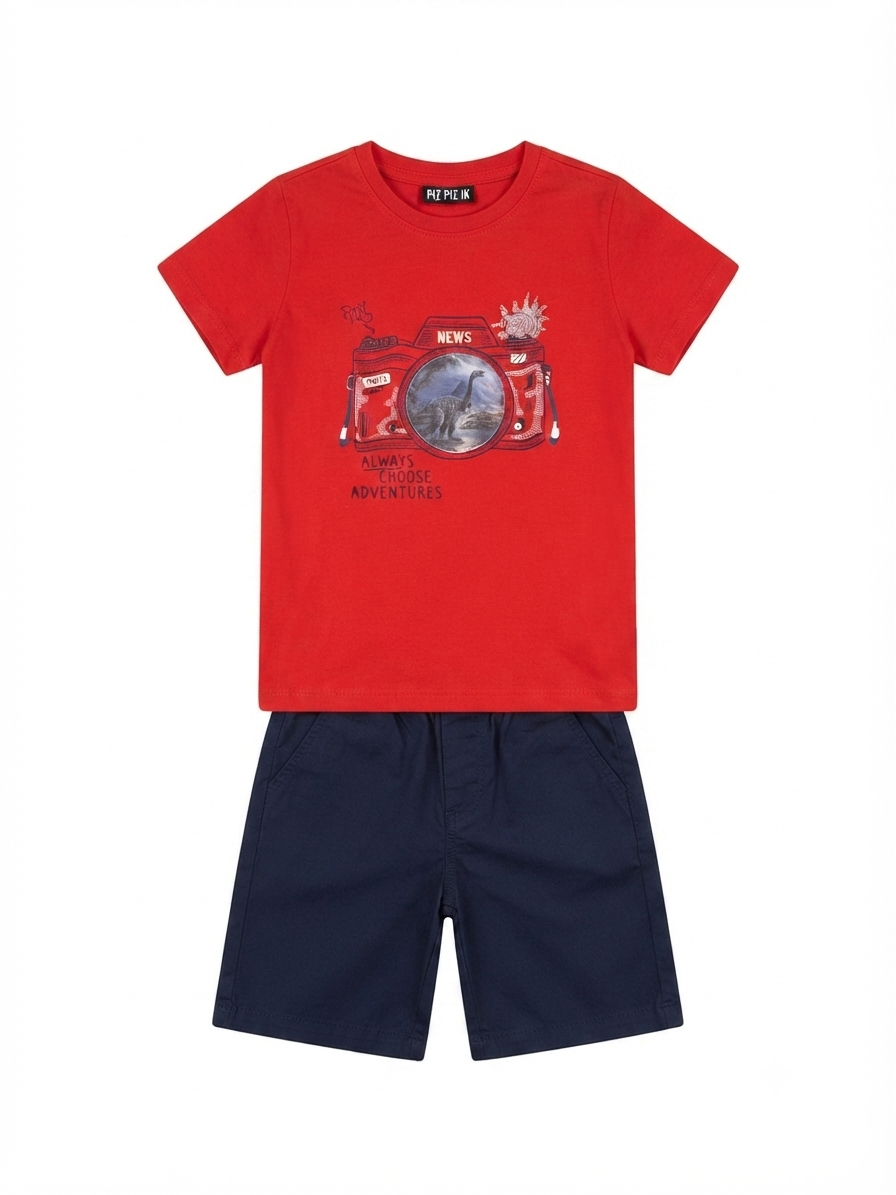 Set niño playera estampada con short casual