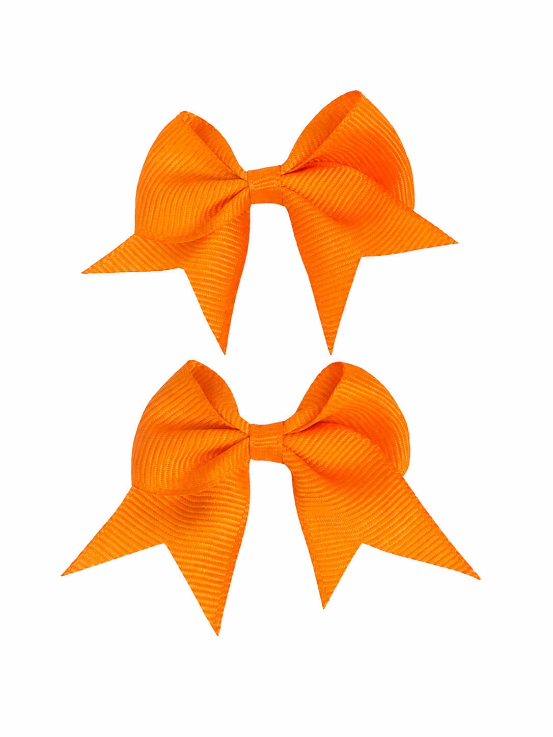 Moño par niña naranja con puntas