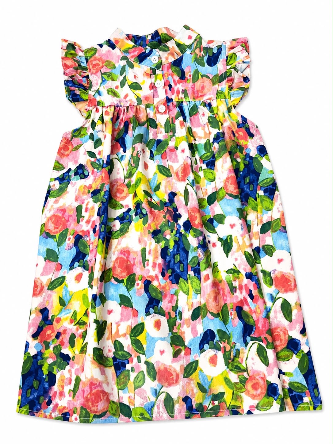 Vestido niña estampado floral con Olanes