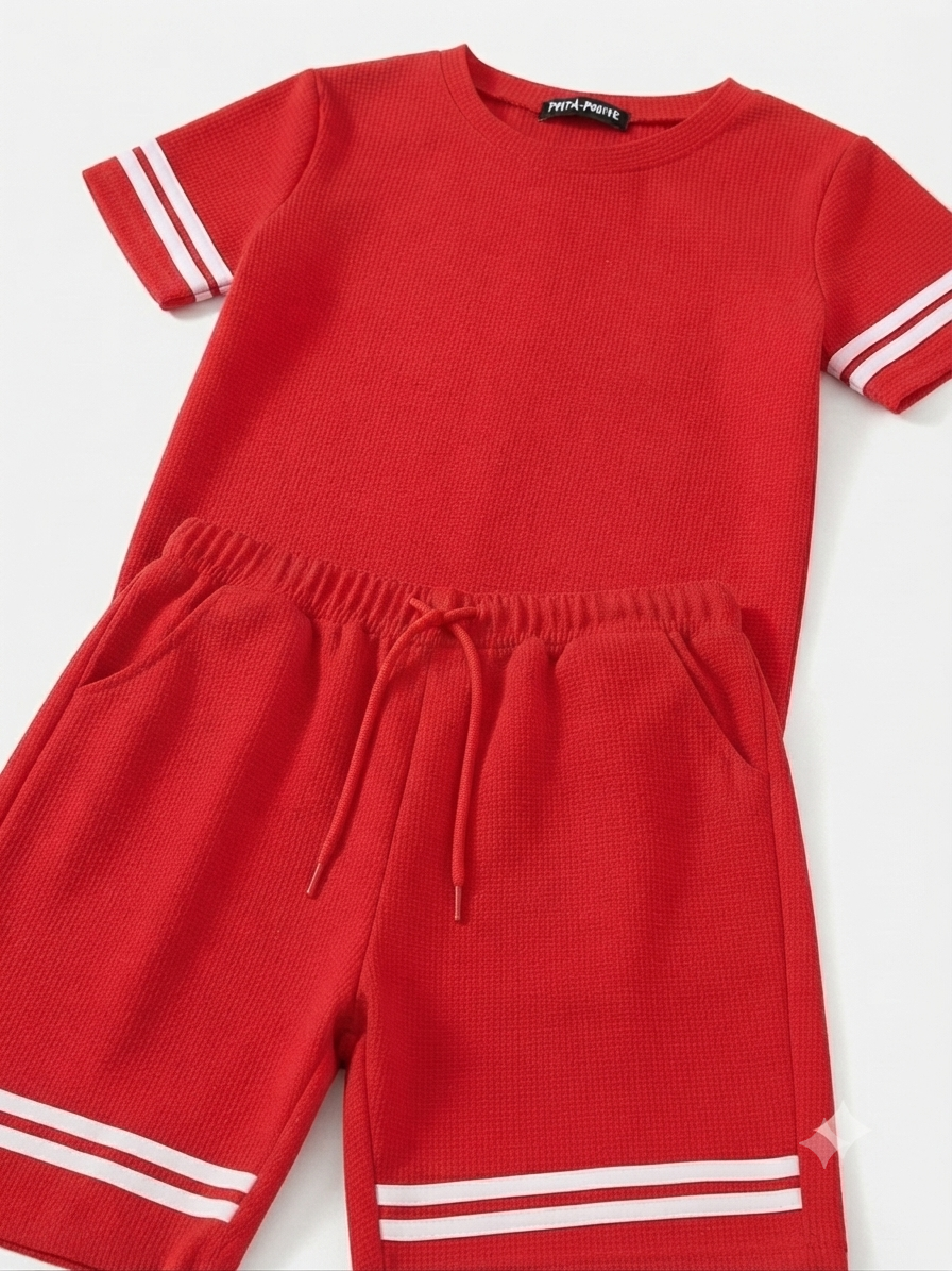 Set niño deportivo de playera y short rojo