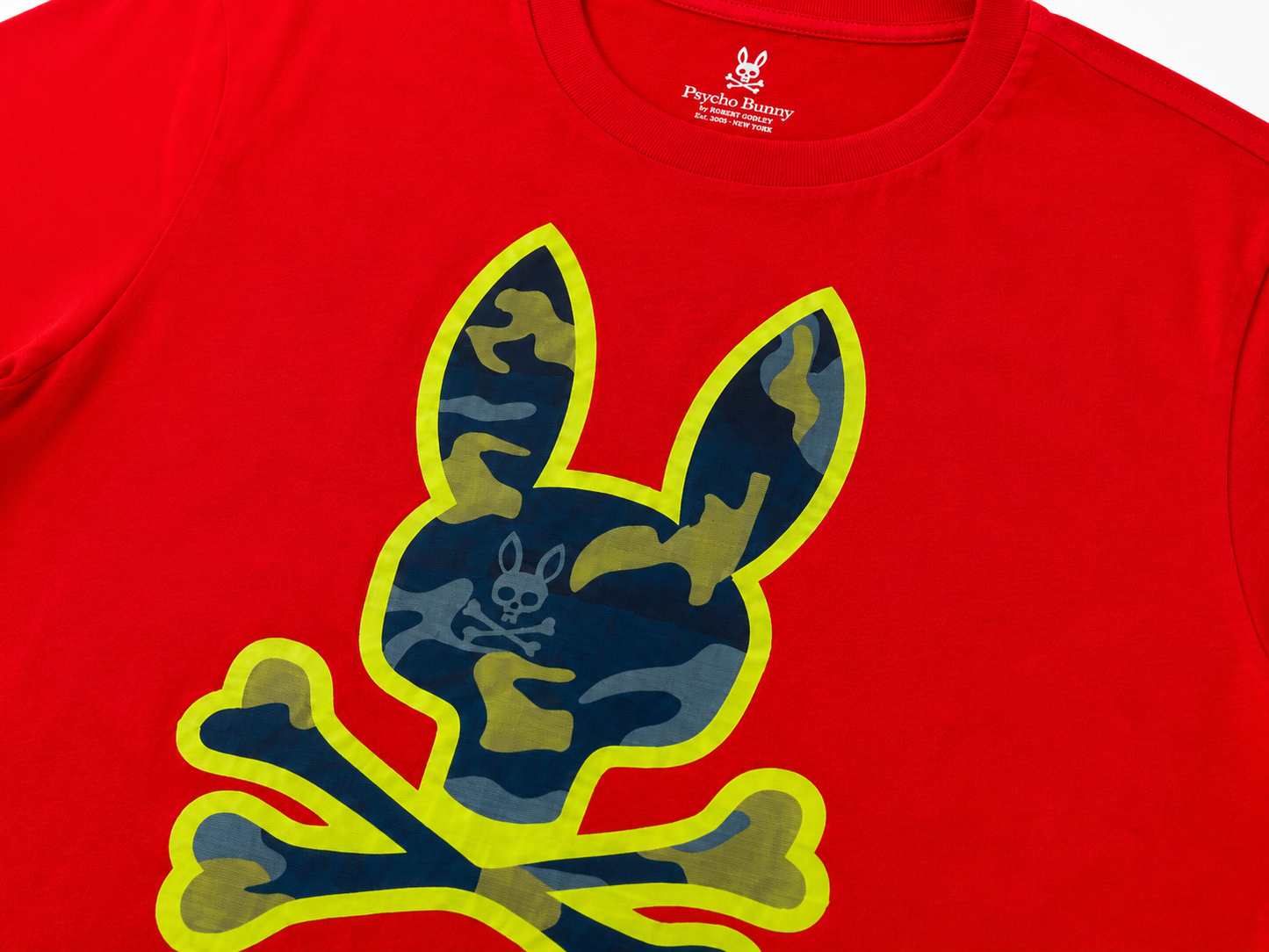 Playera caballero cuello redondo  roja PSYCH@ BUNNY