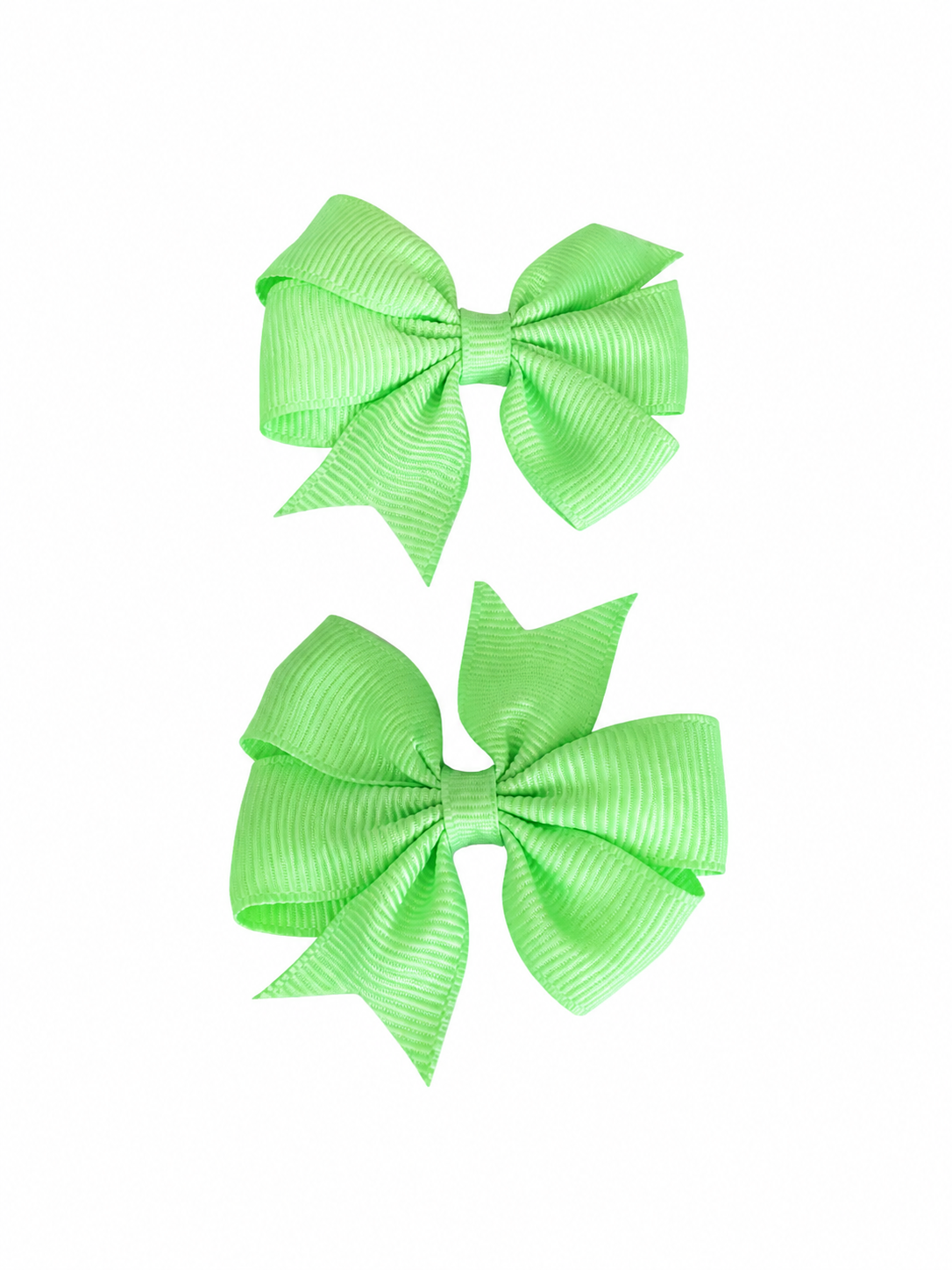 Moño par niña verde neón