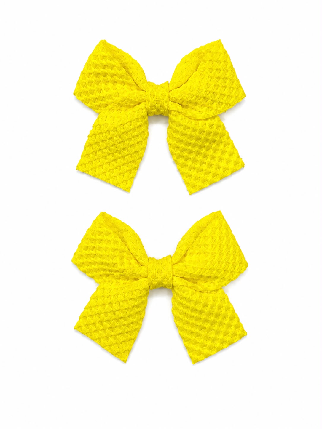 Moño Par Niña Amarillo con textura