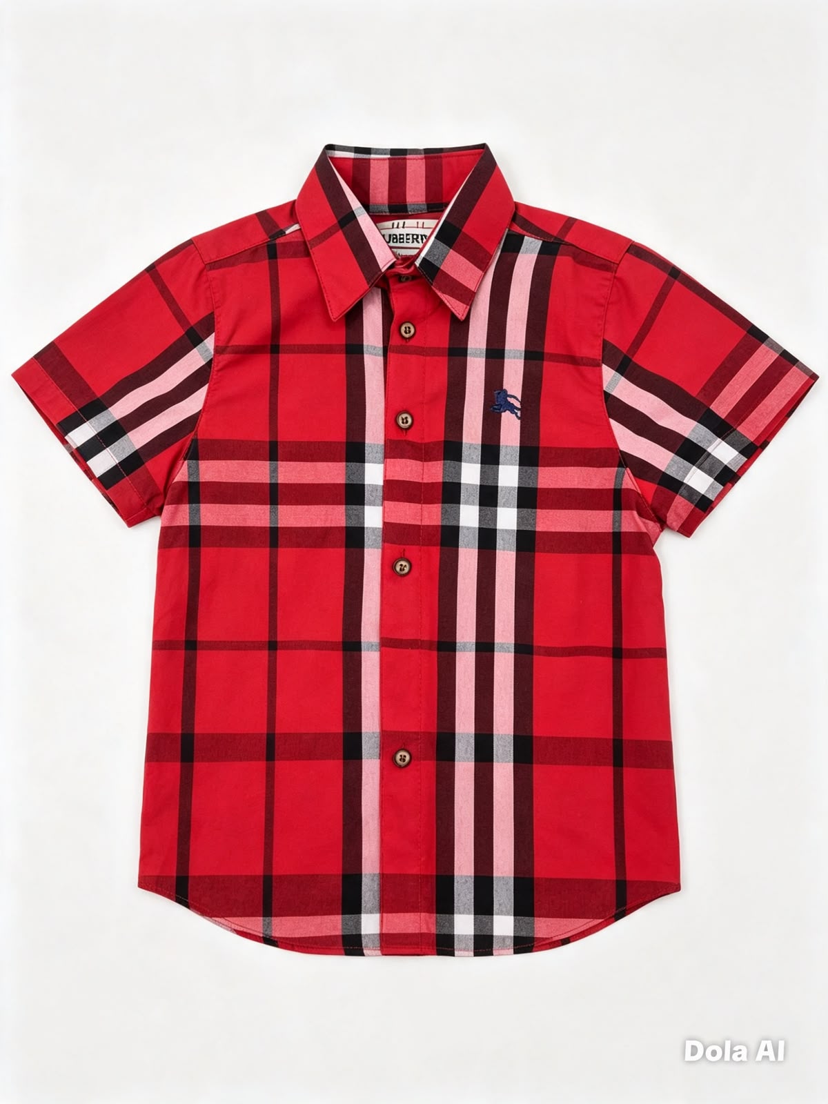 Camisa niño manga corta de cuadros