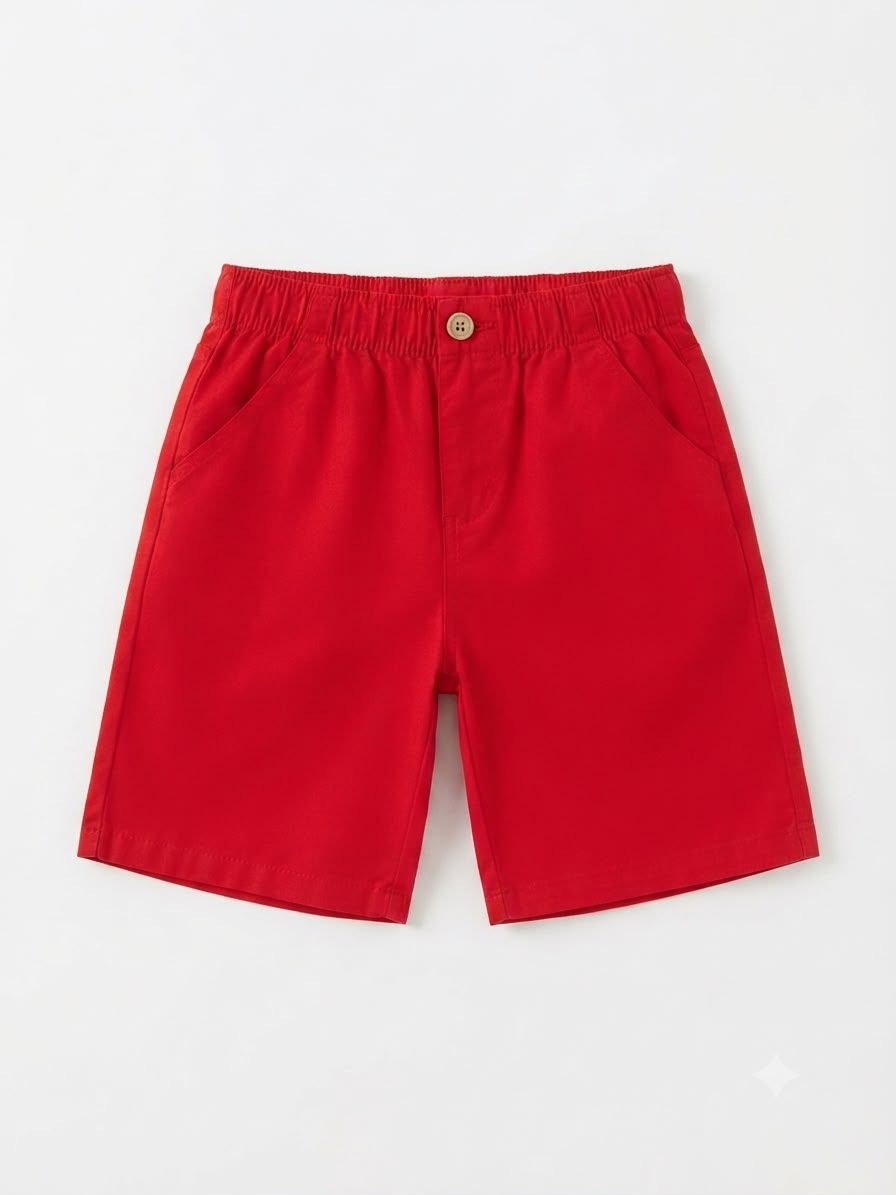 Set niño playera de rayas blanca con short rojo