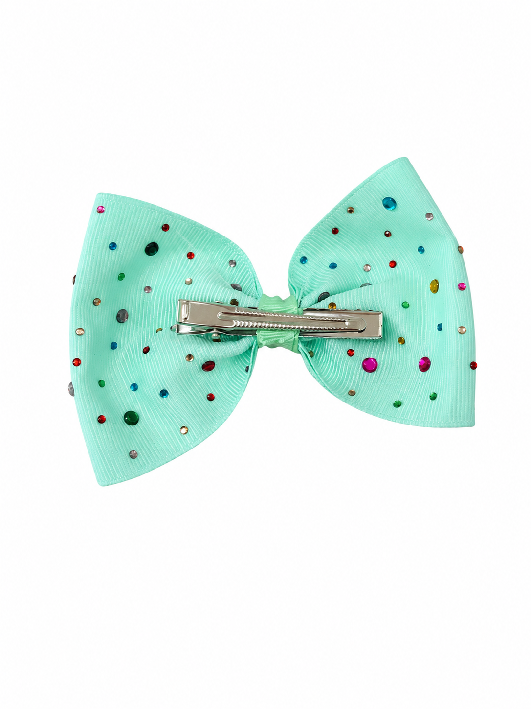 Moño para niña con pedrería multicolor 🎀✨