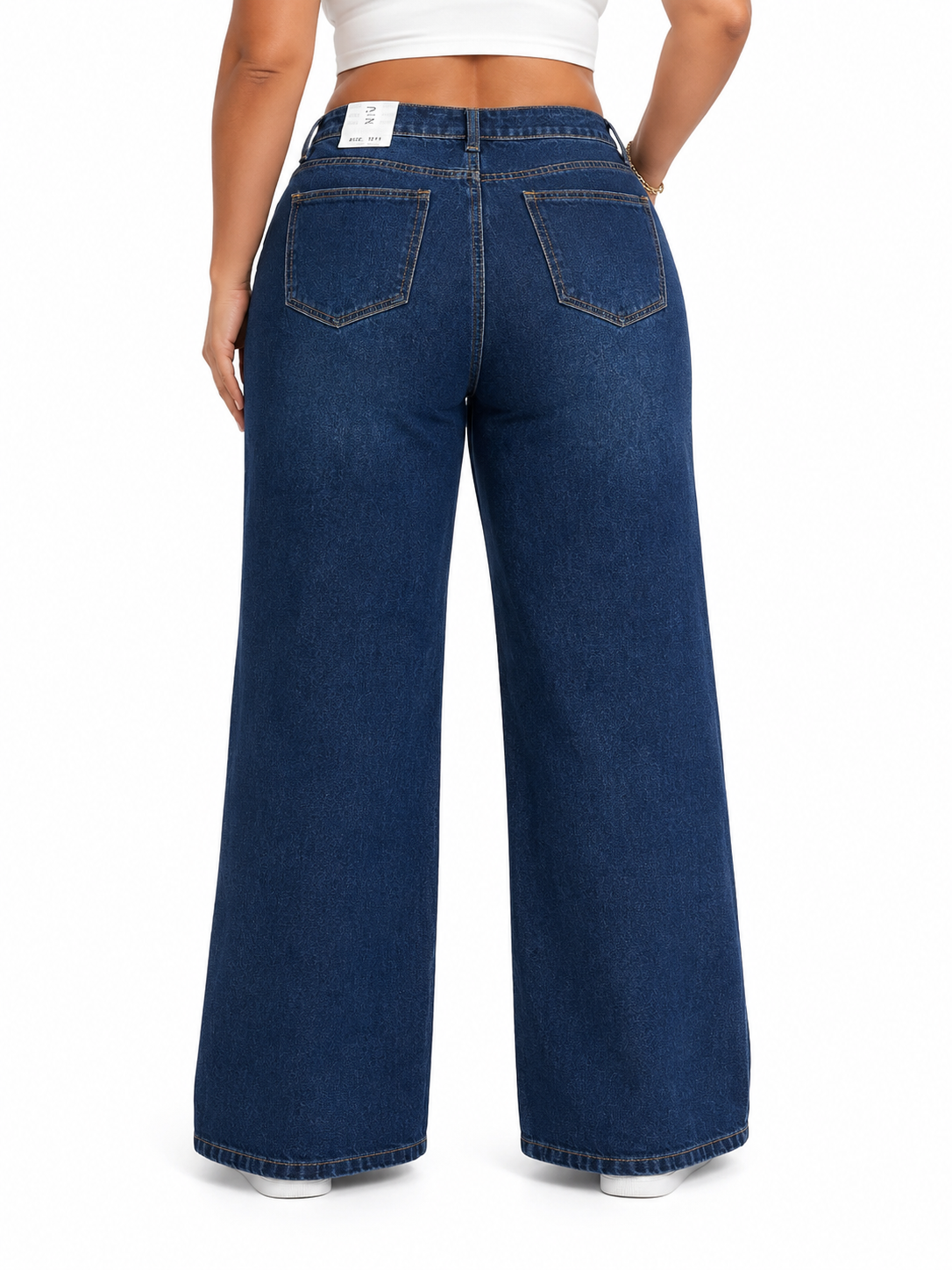 Pantalón dama mezclilla wide leg con rasgados extremos
