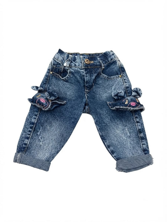 Pantalón niña mezclilla con bolsillos de perrito
