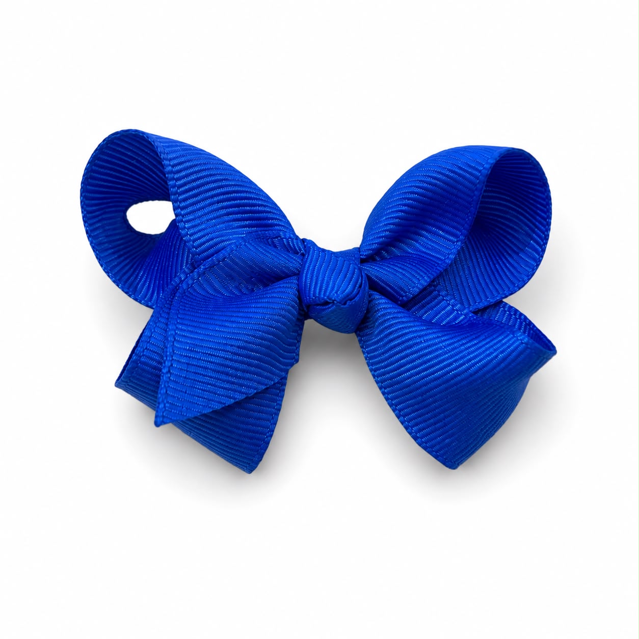 Moño chico niña azul rey con diseño de lazadas 🎀💙