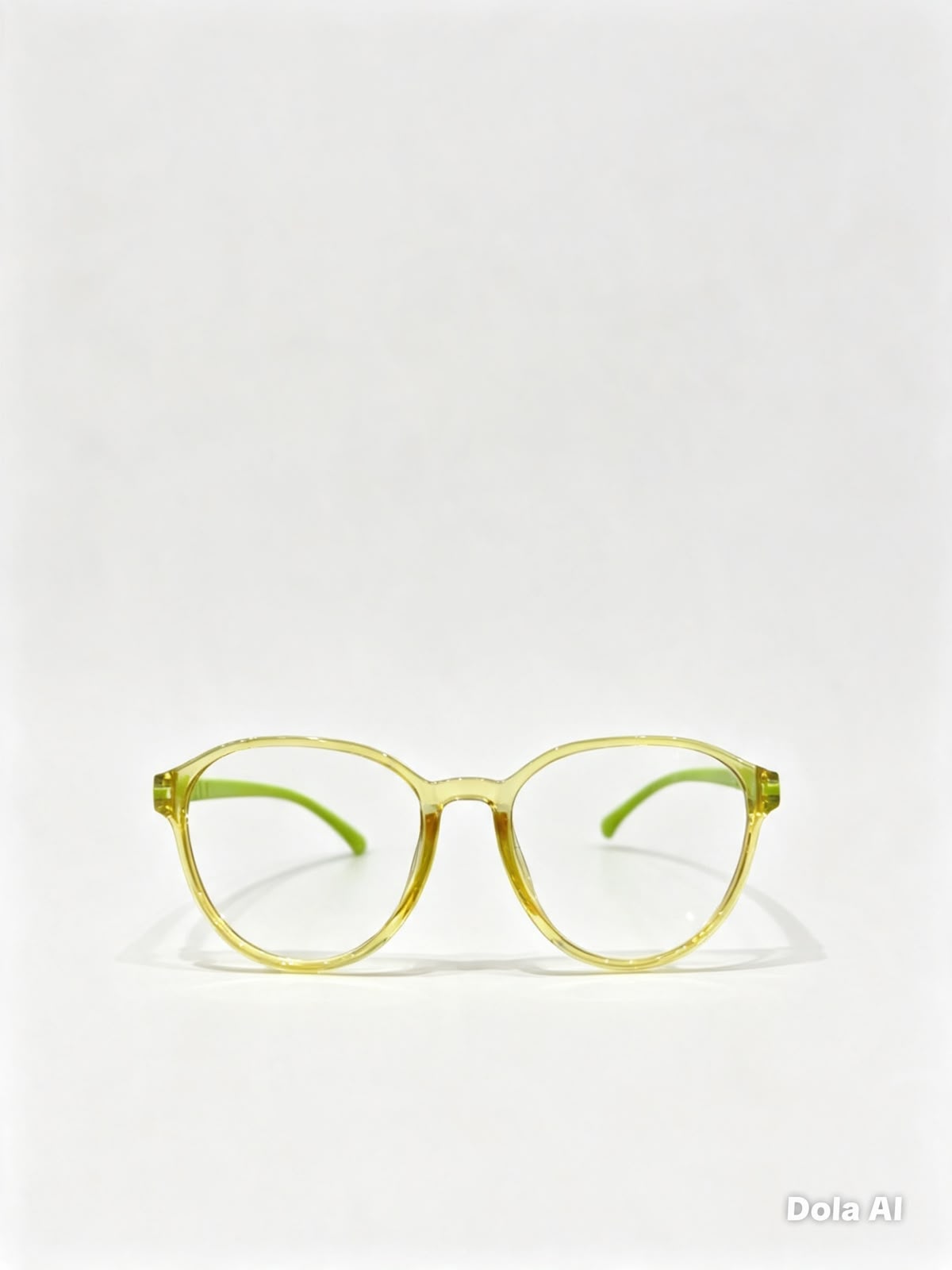 Lentes niña transparentes con varillas verde neón