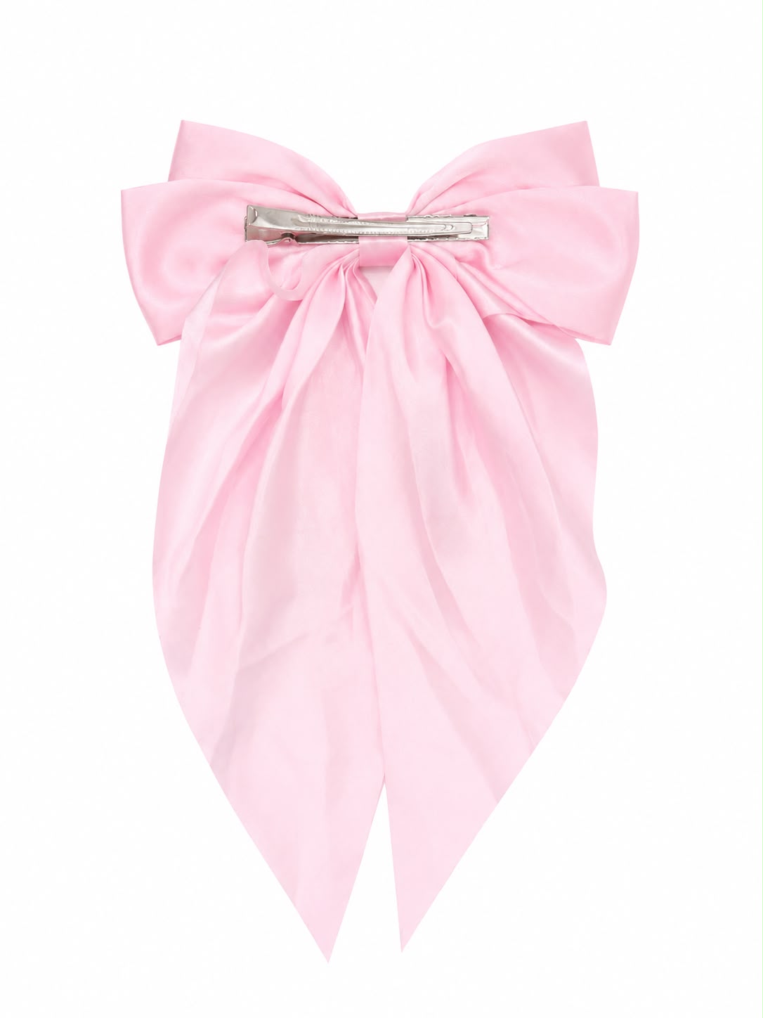 Moño coquette niña rosa satinado
