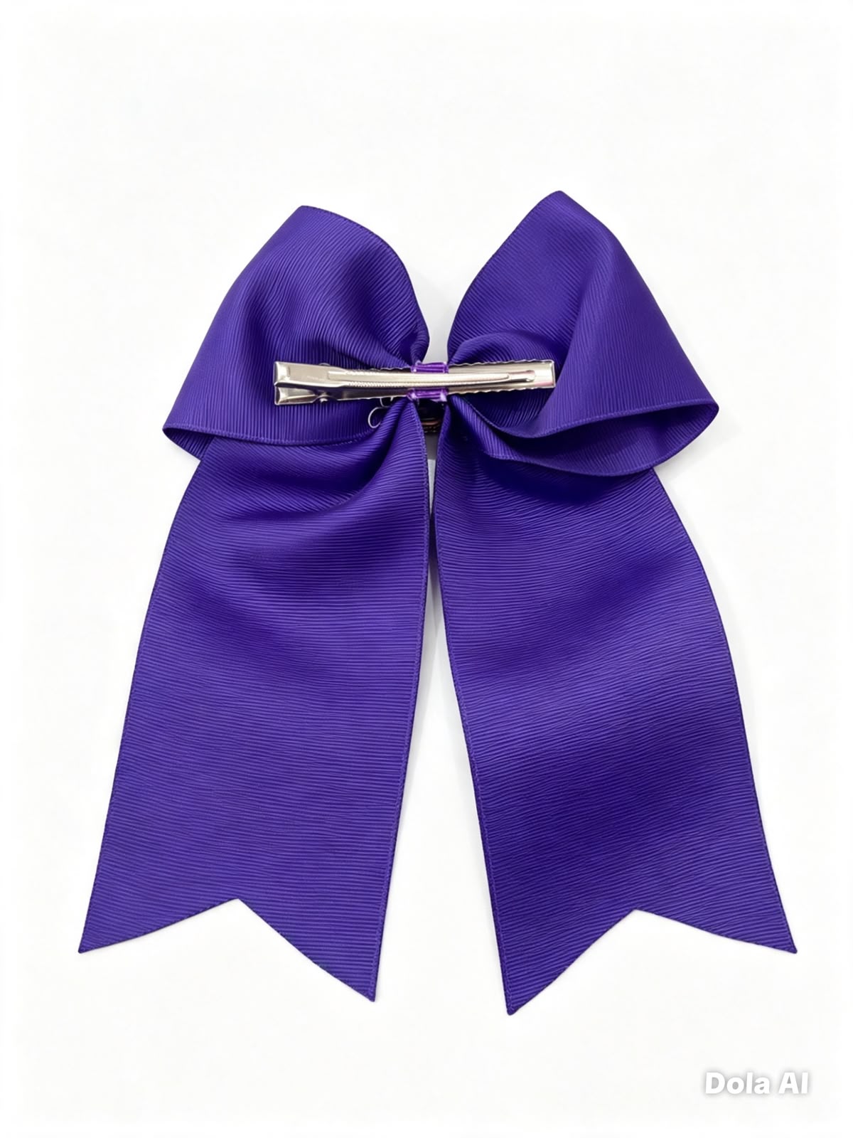 Moño niña morado con pedrería y tiras largas