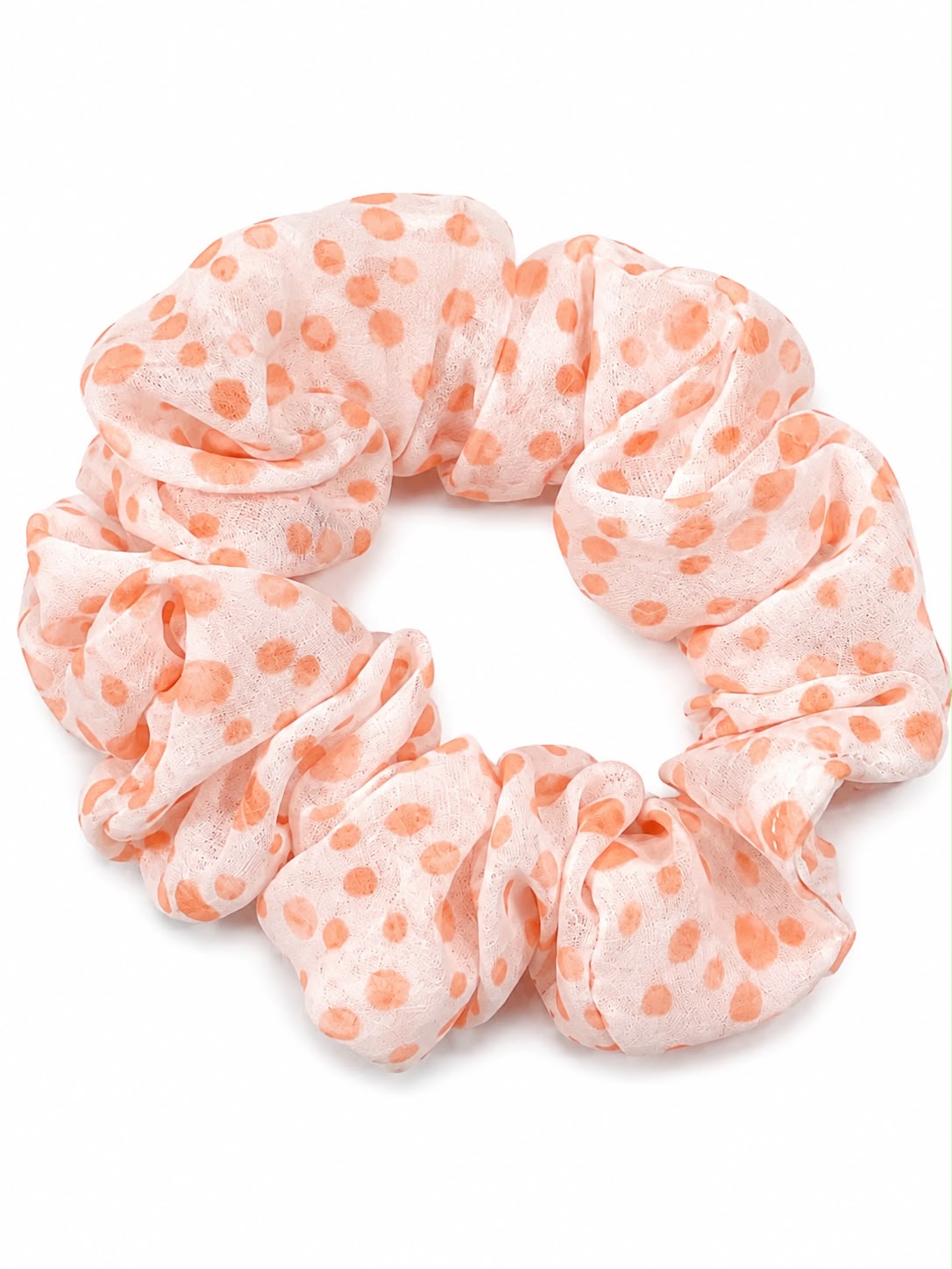 Liga cabello accesorio con lunares naranja