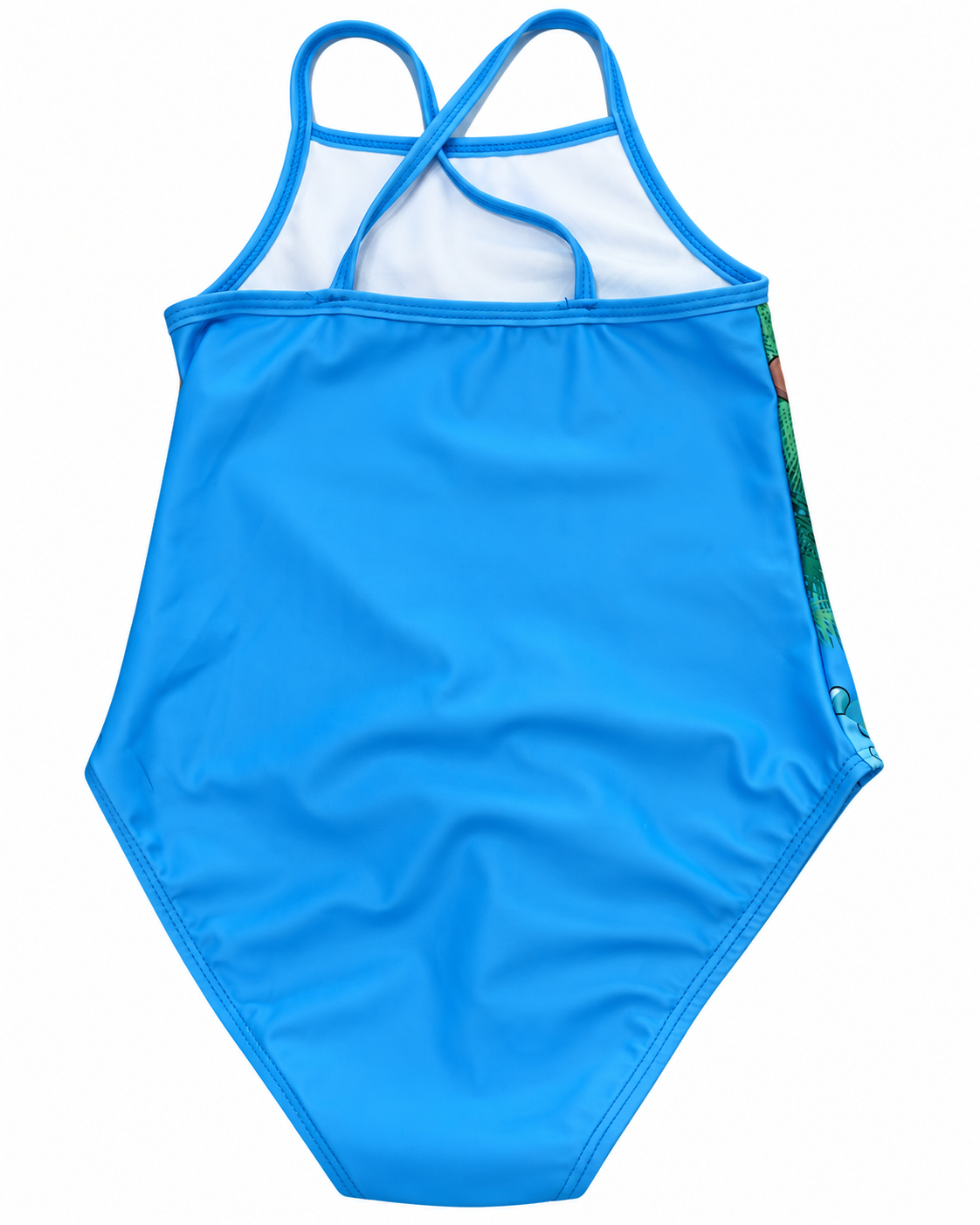 Traje de baño infantil con estampado de sirena y diseño tropical
