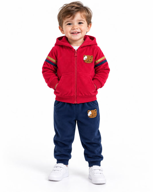 Set niño 3 piezas gatito rojo y azul