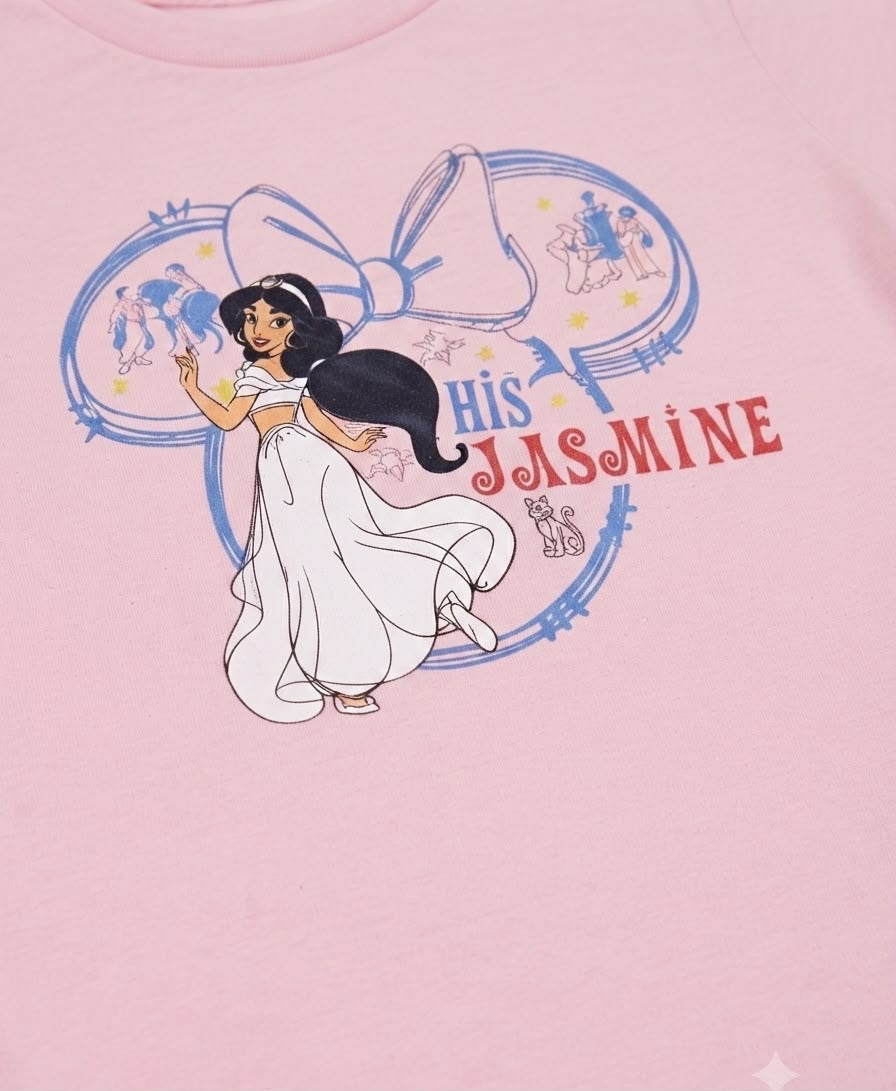 Blusa niña rosa con estampado de princesa