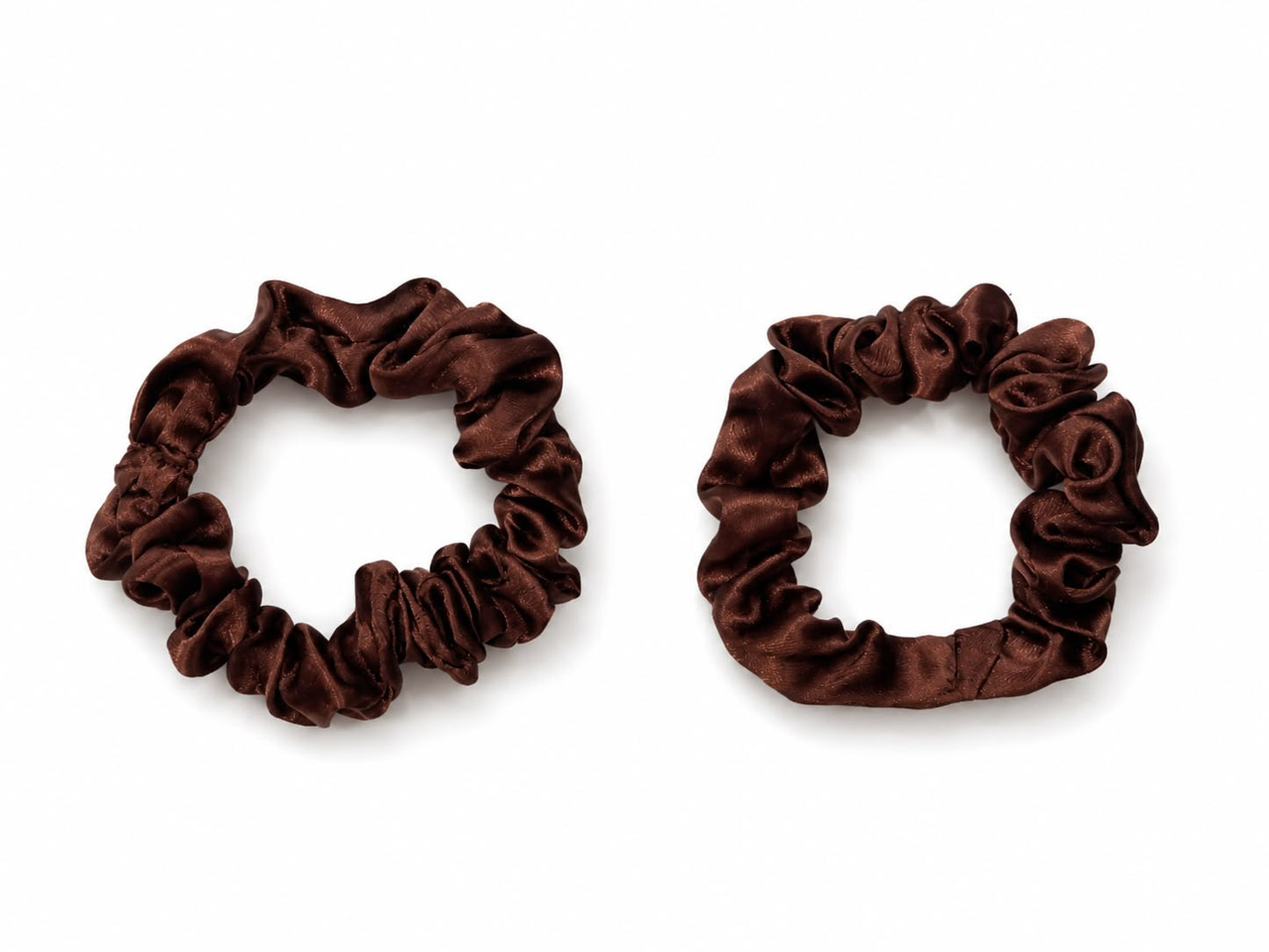 Set Liga cabello accesorio satinada café – 2 piezas