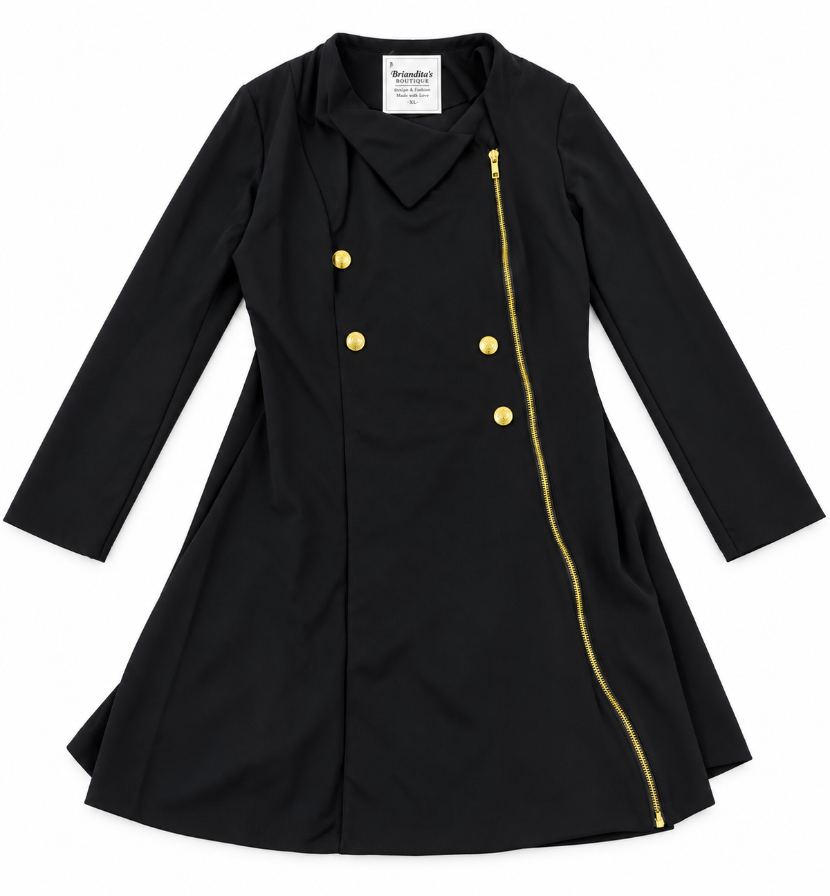 Vestido dama estilo blazer con cierre dorado