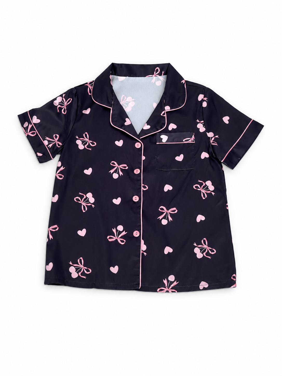 Pijama dama con moños y corazones
