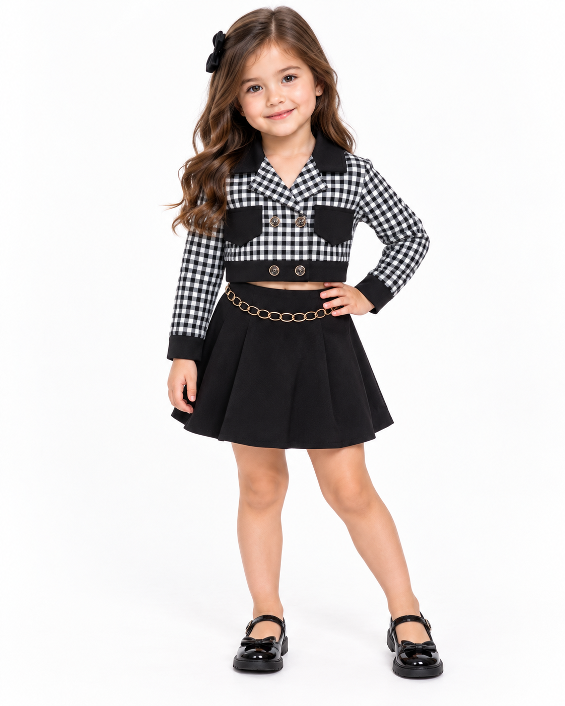 Set niña de falda y chaqueta a cuadros 🎀