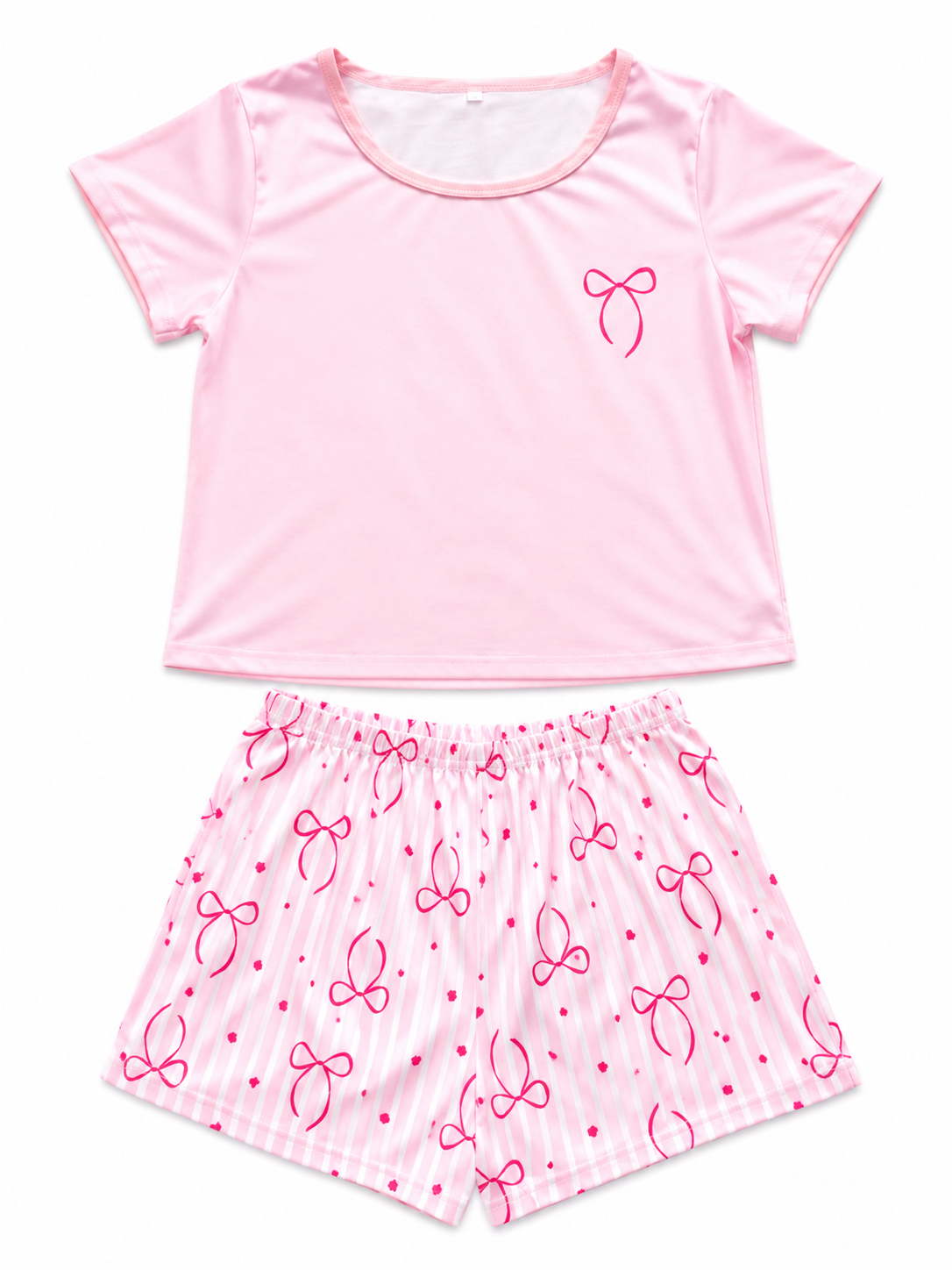 Pijama Dama Moñitos Rosa