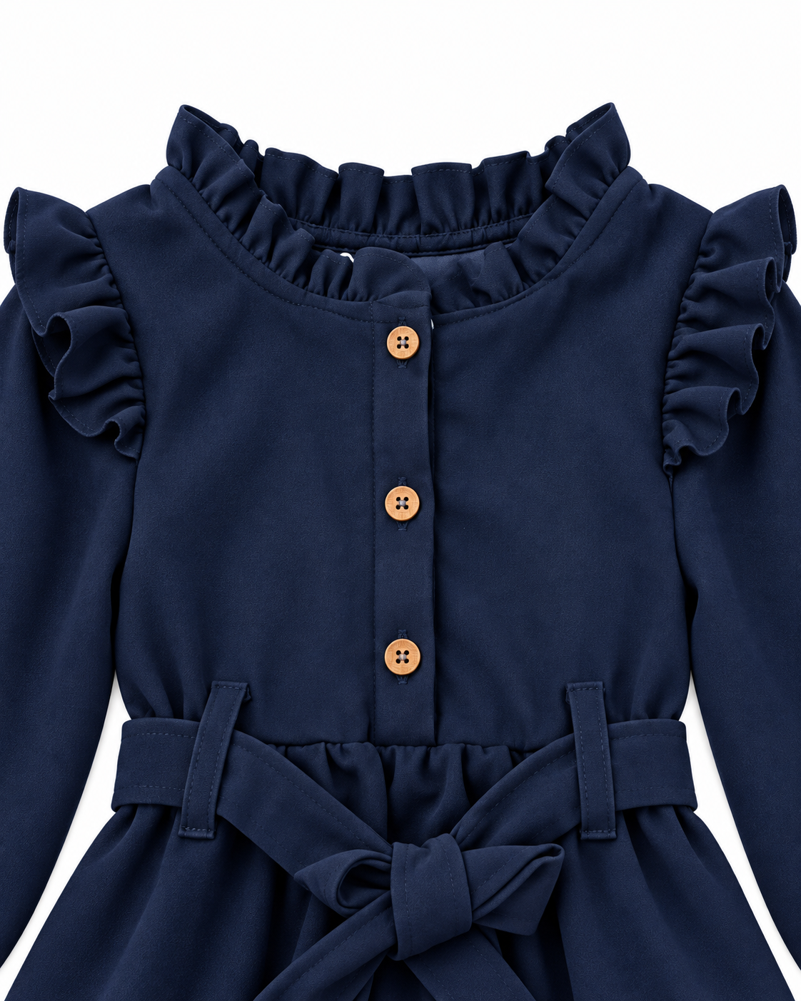 Vestido niña azul marino con lazo 💙