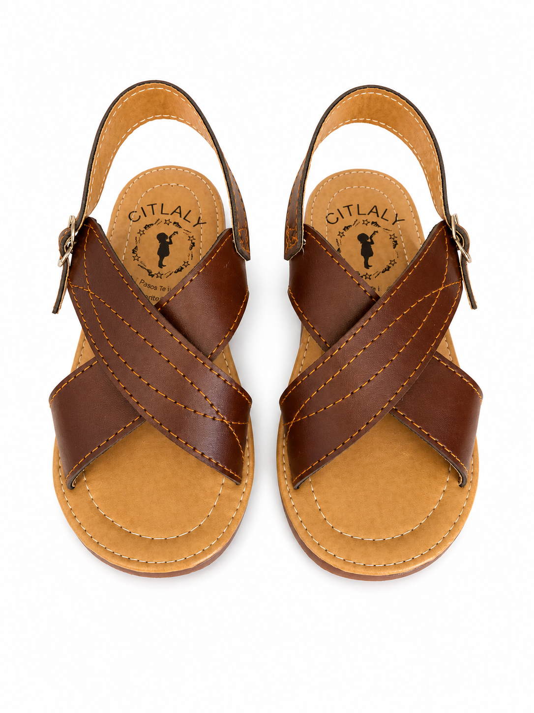 Huaraches niño OFERTA – café clásico de tiras cruzadas 🤎