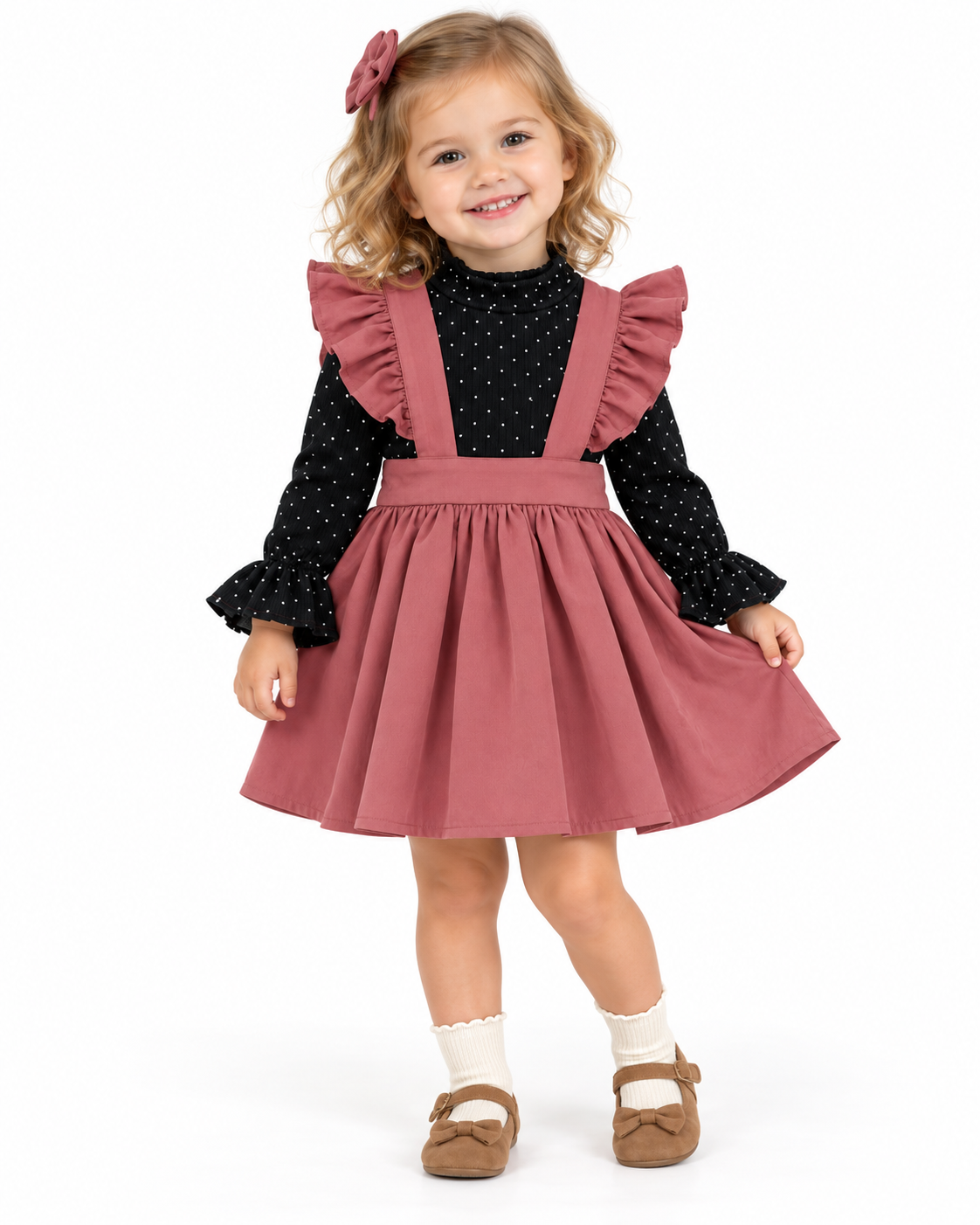 Vestido niña con tirantes de olanes