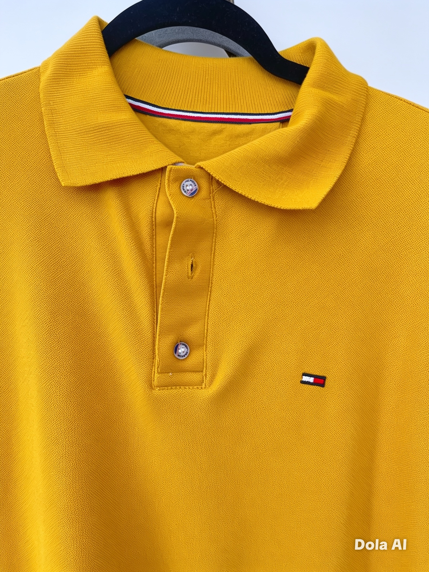 Playera Caballero chica polo T@MMY HILFG@R  mostaza