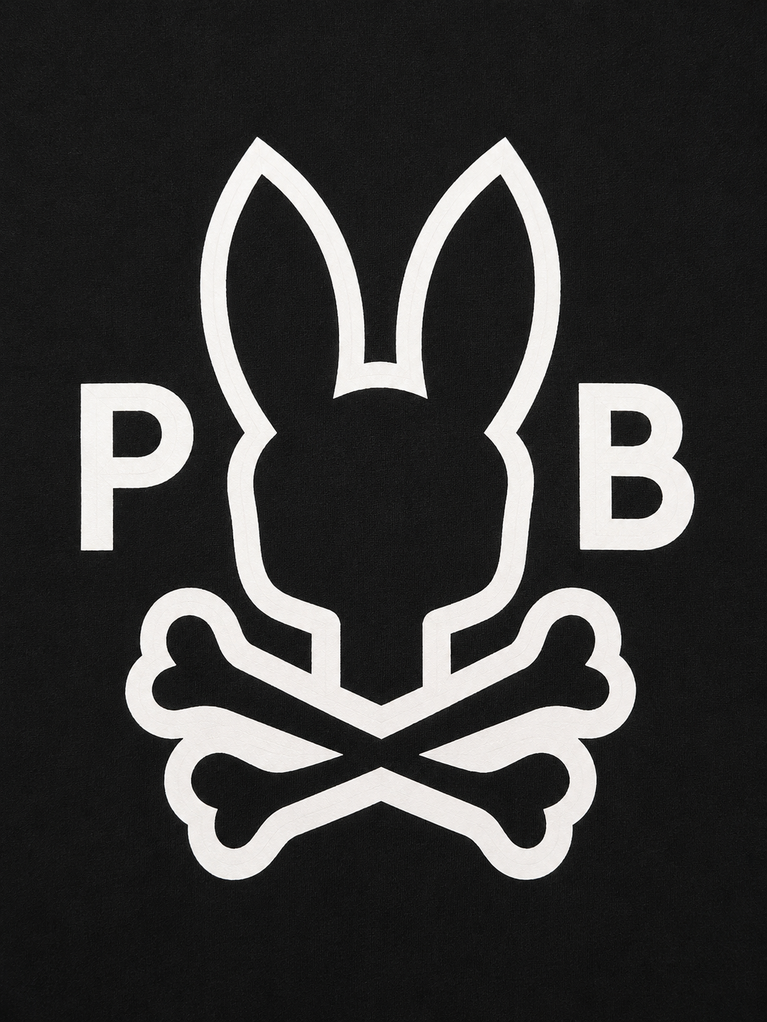 Playera caballero negra cuello redondo  PSYCH@ BUNNY