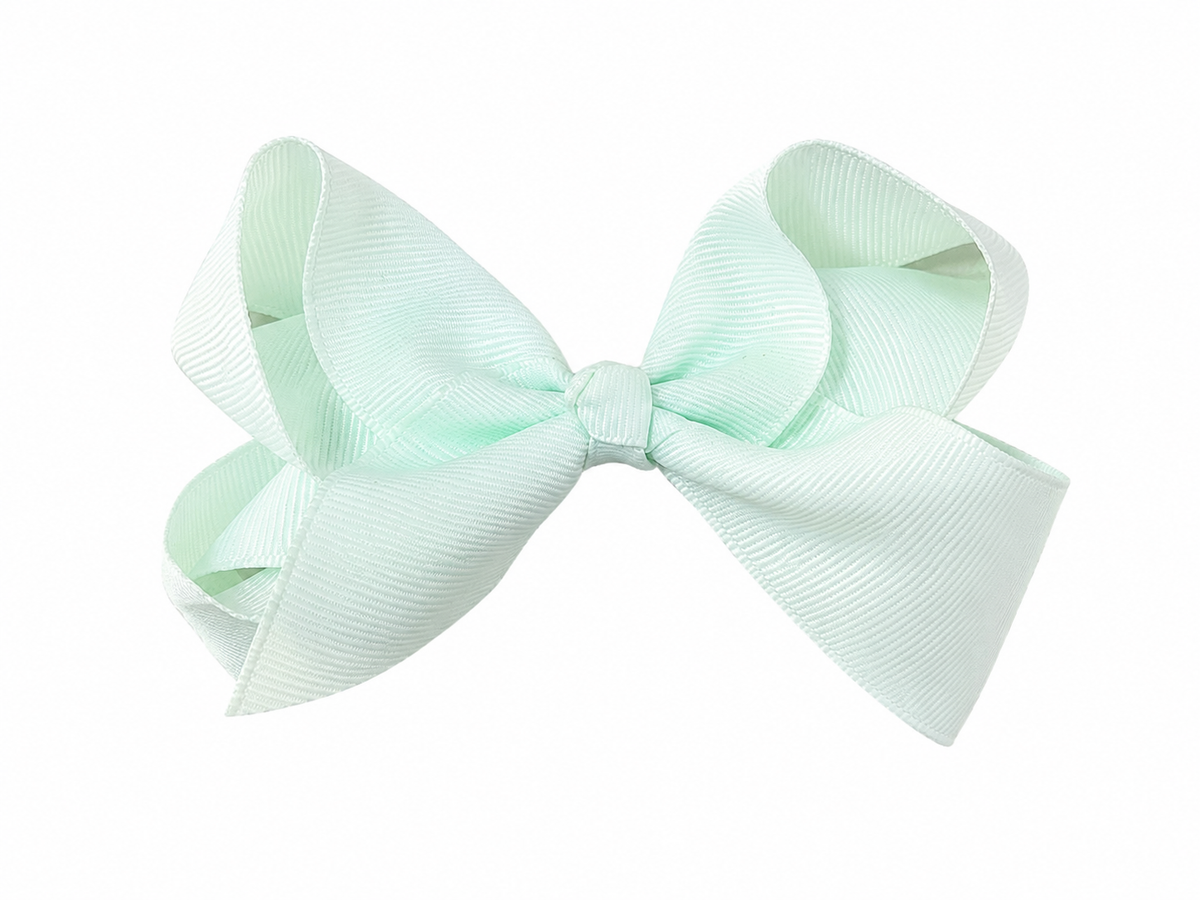 Moño para niña grande verde menta clásico 🎀