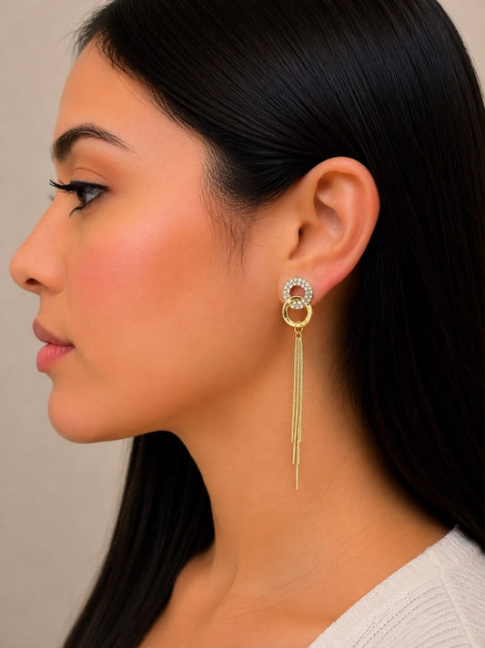 Aretes colgantes con cadena colgante