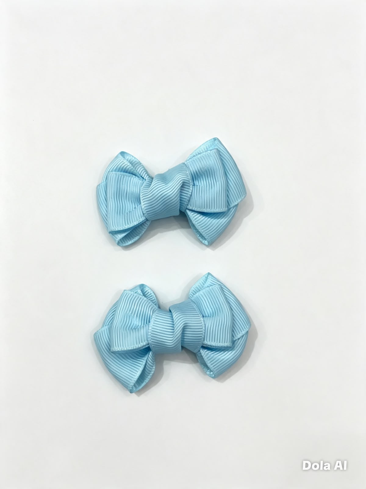 Moño Par Niña Azul Cielo