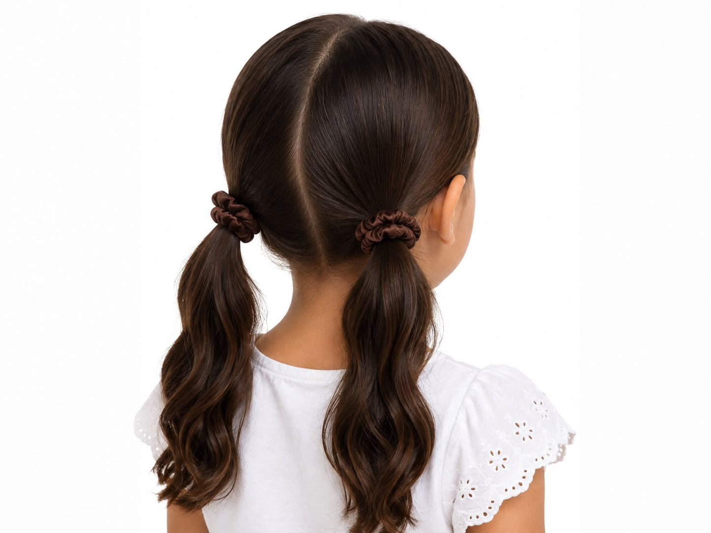 Set Liga cabello accesorio satinada café – 2 piezas